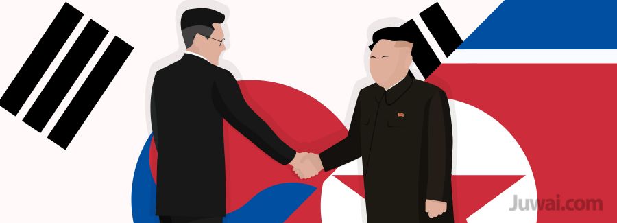 China North Korea handshake