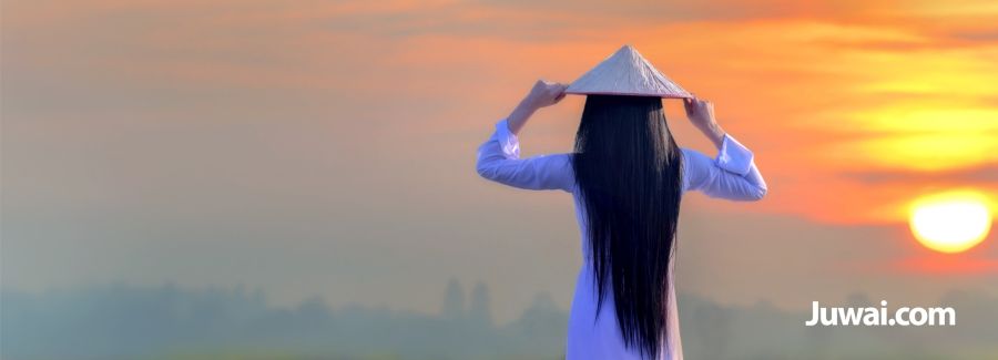 Vietnamese girl with a hat