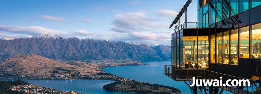 New Zealand mountain and city